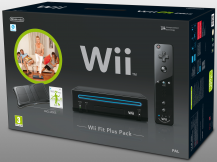 Wii Console Hardware - Black with Wii Fit Plus & Wii Balance Board - Black